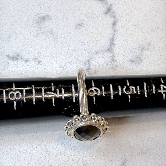 Retired Pandora Elegant Blue Floral 925 SS Ring Sz 7 - Picture 6 of 6